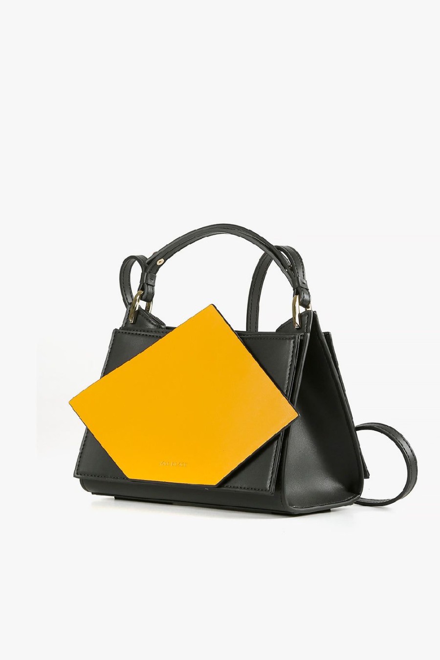 Handbags ALL BLACK Footwear | Square Insert Yellow