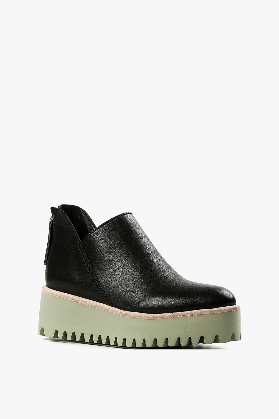 Categories ALL BLACK Footwear | Flatform Tread Shootie Black-W-Green