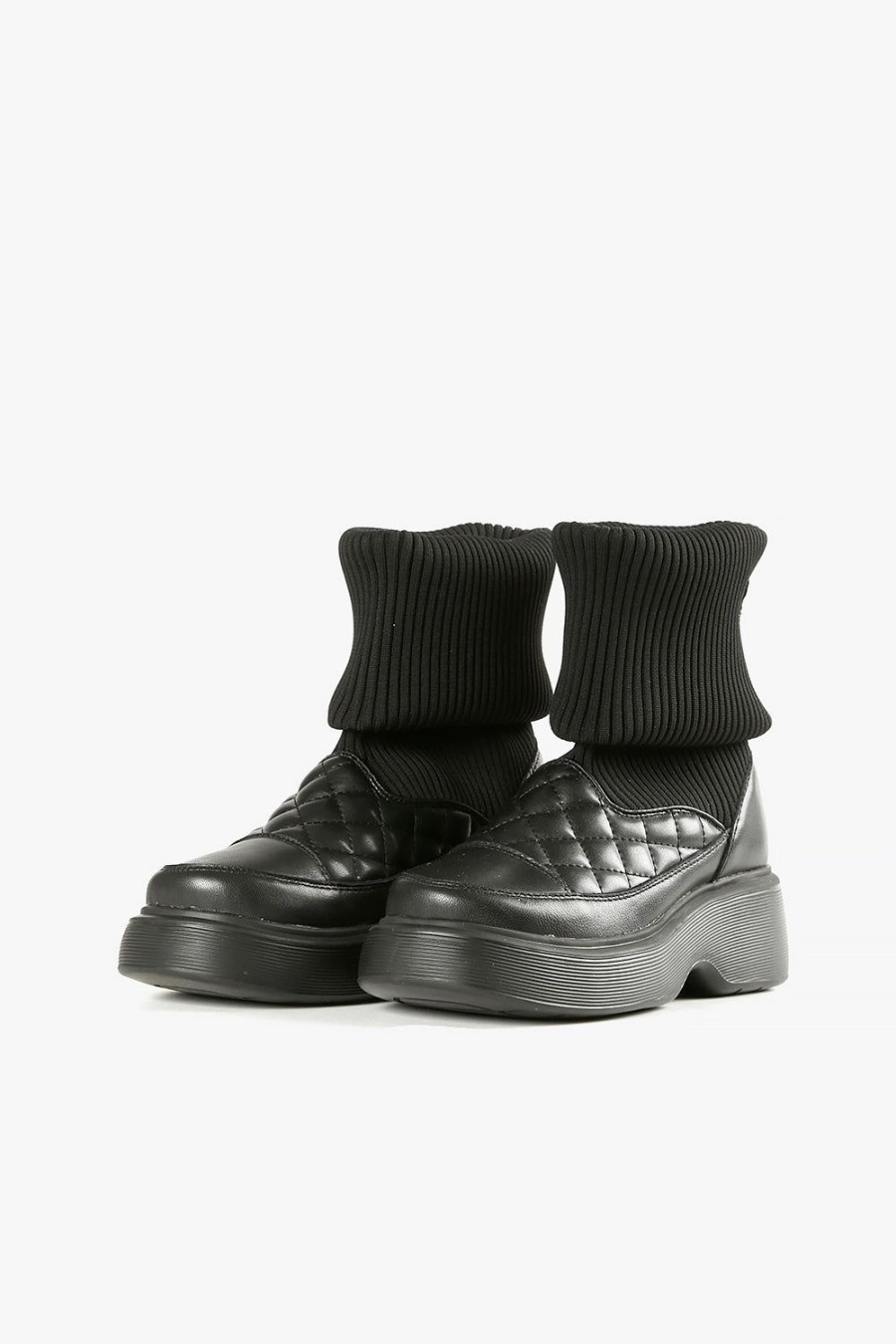 Categories ALL BLACK Footwear | Quilted Sock Bootie Black