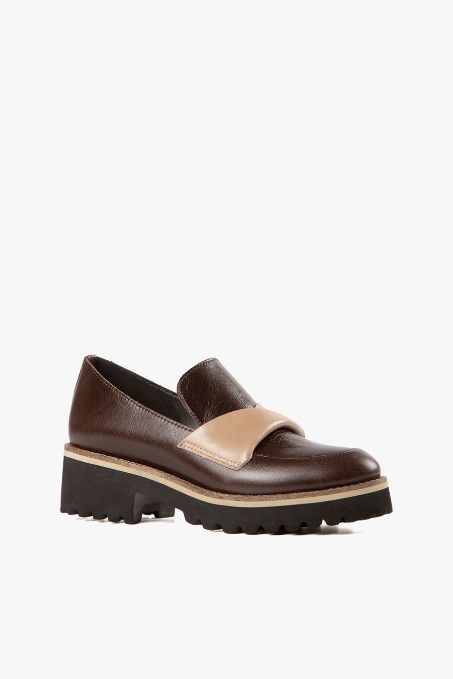 Categories ALL BLACK Footwear | Flatsash Lugg Dk Brown/Nude