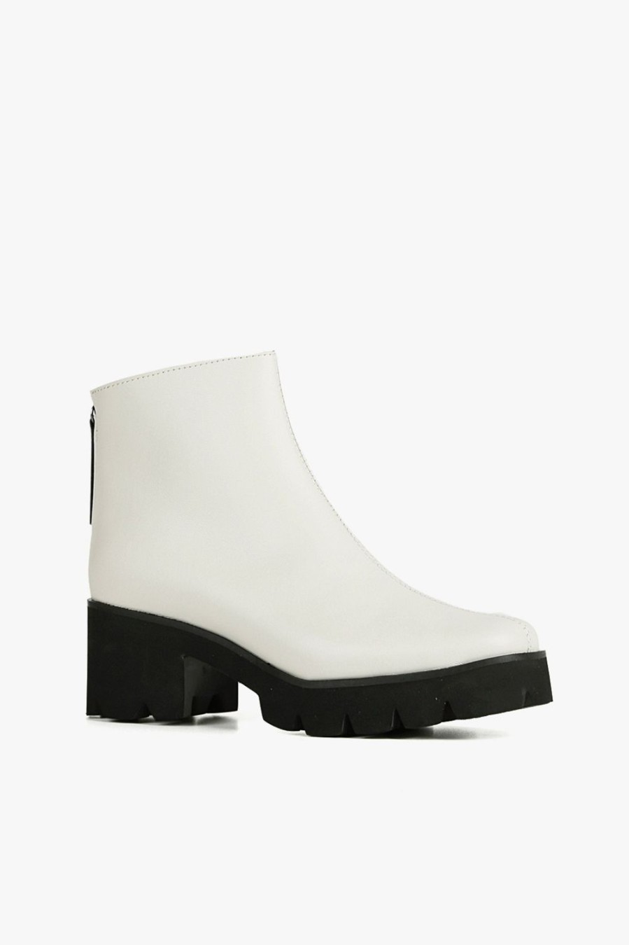 Categories ALL BLACK Footwear | Max Lugg Bootie Ivory