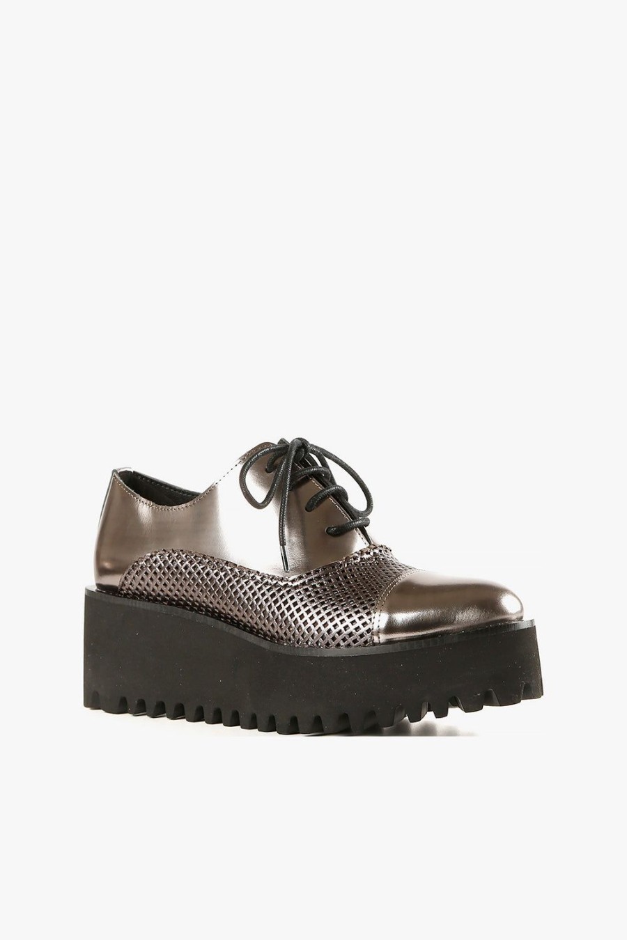 Categories ALL BLACK Footwear | Perf Flatform Ox Pewter